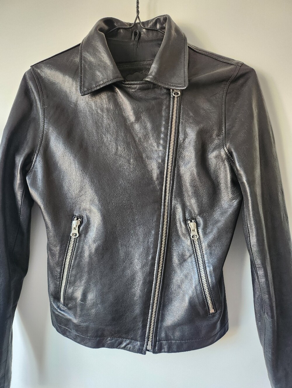 Roots Soft Black Leather Moto Jacket - Picture 2 of 5